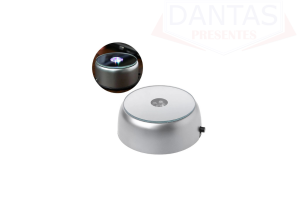 ENFEITE DE MESA FORMATO BASE GIRATÓRIA LUZES LED