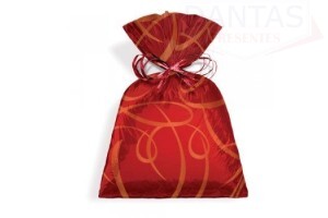 SACO PARA PRESENTE 30X45CM TRIBAL VERMELHO OURO 50UN