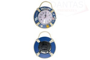 RELÓGIO DE PAREDE NÁUTICO COM CORDA