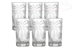 CJ 06 COPO ALTO PALM TREE 360ML CRISTAL ECOLOGICO