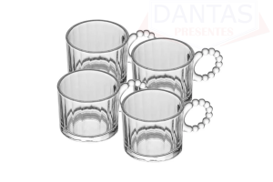 CJ 04 XICARA DE CHA BALLS 190ML CRISTAL WOLFF