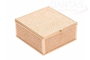 PORTA-JOIAS TOSCANA 18CM X 14CM X 5,5CM DOURADO METAL