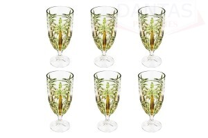 CJ 06 TACA PALM TREE HANDPAINT 450ML CRISTAL ECOLOGICO