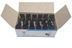 Clips de Metal Preto 25mm com 12 peças - Dantas