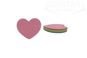 Bloco de notas post it Coração 4 Cores 80 Folhas colorido adesivo Bloco Adesivo