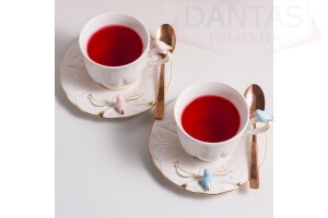 Conjunto 04 Xícaras Porcelana Birds 200ml