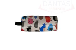 Estojo Escolar Gatinho 21x3,5x7,5cm