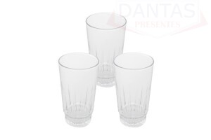 Conjunto 03 copos Altos de Vidro Sodo Calcico Renaissange 475ml