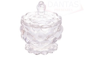 Potiche com Pé de Cristal Bolhas 8,5x11cm