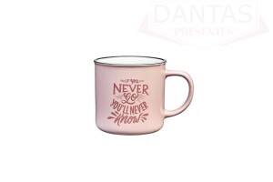 Caneca Never Go Rosa 310ml