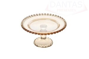 Prato com Pé de Cristal  Coração 19,5x10,5cm