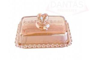 Mantegueira com Tampa  de Cristal Coração 17x10,5x10cm