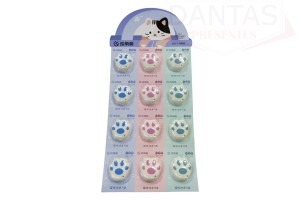 Mini Estilete formato de Patinha branca 4,5cm Cartela com 12 peças