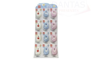 Mini Estilete Formato de Mouse 6cm Cartela com 12 peças