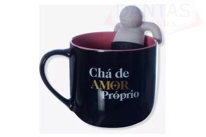 Caneca com Infusor 350ml Chá de amor próprio - ZonaCriativa