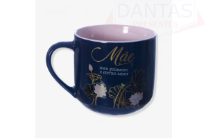 Caneca com Infusor 350ml Mãe Meu primeiro e eterno amor - ZonaCriativa