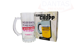 Caneca de Chopp Vidro 480ml - Bom Drink com as Amigas