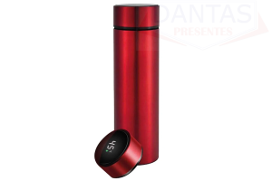 Garrafa Térmica com Termômetro Touch 380ml em Aço Inox Onyx
