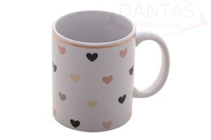 Caneca de Porcelana Color Hearts 350ml - Lyor