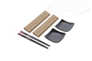 Conjunto 6 Peças para Sushi de Bambu e Cerâmica Sendai - Lyor