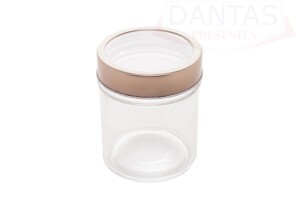 Pote de Vidro com Tampa de Metal e Acrílico Gastro Rosé 350ml - Lyor