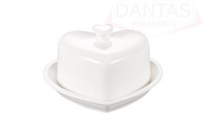 Manteigueira Heart Porcelana - HAUSKRAFT