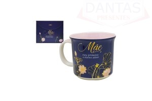 Caneca Tom 350ml Mãe Eterno Amor em Cerâmica - Zona Criativa