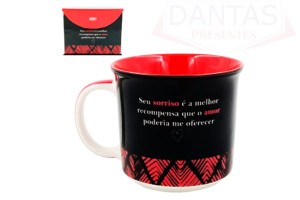 Caneca Tom 350ml A Medida do amor em Cerâmica - Zona Criativa