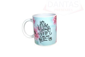 Caneca em Cerâmica 325ml Ser Mãe é Plantar Amor - Mark Presentes