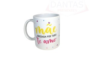 Caneca em Cerâmica 325ml Mãe Obrigada por Tudo Te Amo - Mark Presentes