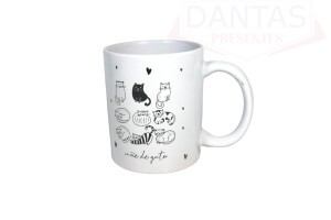 Caneca em Cerâmica 325ml Mãe de Gatos - Mark Presentes