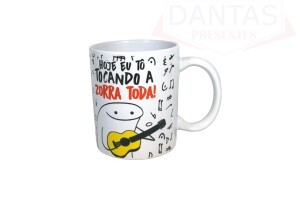 Caneca em Cerâmica 325ml Hoje eu to Tocando a Zorra - Mark Presentes