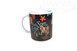Caneca em Cerâmica 325ml Que seja Leve o que Vier - Mark Presentes