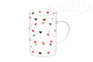 Caneca de Vidro Borossilicato Resistente ao Calor Love 280ml - Lyor