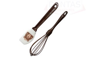 KIT ESPÁTULA E BATEDOR EM SILICONE