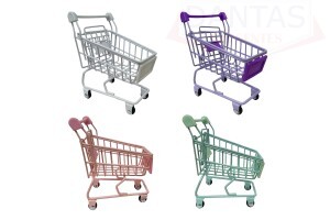 Enfeite Decorativo Mini carrinho de supermercado