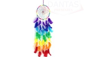 Filtro dos Sonhos Apanhador de Sonhos Colorido 65cm
