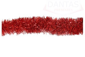 Festão Metalizado 5 Fitas Vermelho 10cm x 2m