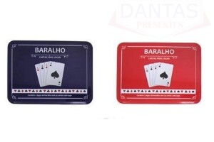 Carta de Baralho Plástico em Lata com 02 Jogos com 54 Cartas