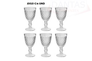 Conjunto 06 Taças de Licor de Vidro Bico de Abacaxi 50ml - Lyor