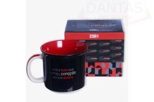 Caneca Tom 35ml Coração Sonhou - Zona Criativa