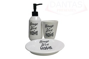 Kit Banheiro 03 Peças de Porcelana - Sanxia