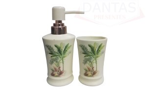 Kit Banheiro Ceramina Caribe 220ml 02 peças - Wellmix