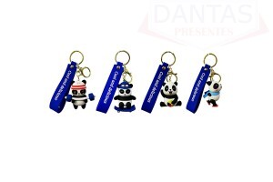 Chaveiro Panda com Argola e Corrente em Metal  - Dantas