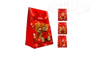 Mini Sacola de Presente Urso com 12 unidades -10,5cm -  Dantas