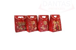Sacola de Presente Urso com 12 unidades 16,5cm - Dantas
