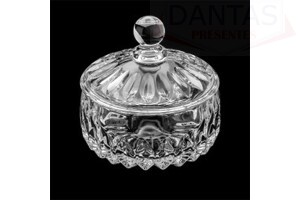 Potiche Decorativo de Cristal Louise Transparente 14x14cm - Lyor