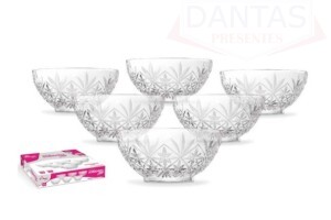 Jogo de Sobremesa 06 peças de Vidro Vivian 10cm