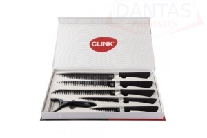 Kit Facas 06 peças Aço Inox e Plástico - Clink