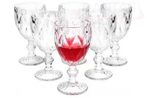 Conjunto 6 peças Taça de Licor de VidroDiamond 50ml - Lyor